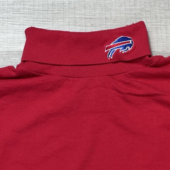 Vintage Logo 7 Buffalo Bills Turtleneck Mens XL Red Made In USA Embroidered Logo - Picture 7 of 10